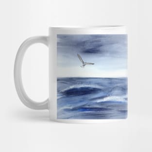 Indigo Ocean Watercolor Mixed Media Mug